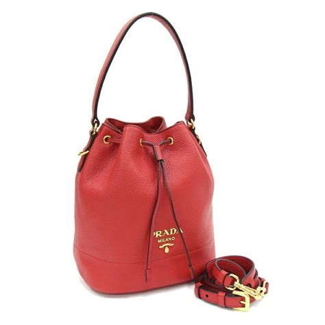 prada 1be018|PRADA Shoulder Bag 1BE018 Red Leather Ladies.